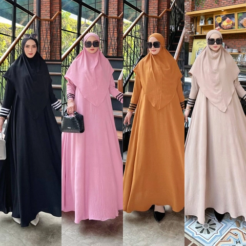 Khisna collection - Gamis syari set hijab wanita sabia kekinian