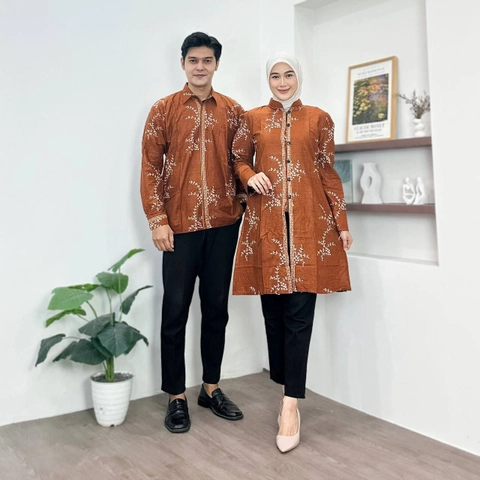 Kois Batik - Batik kembaran tunik dan kemeja terbaru simpel keren motif aluna bata