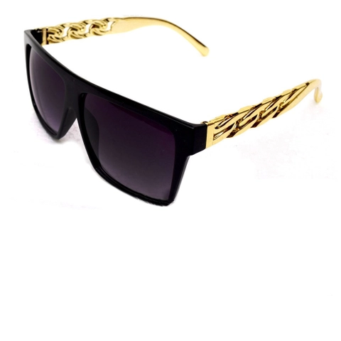 Lanc Fashion - Kacamata Hitam Female Sunglasses UV Chain Arm Gold