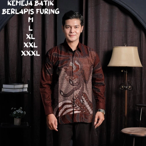 Kois Batik - Kemeja batik berlapis furing mahogany motif sukmajati