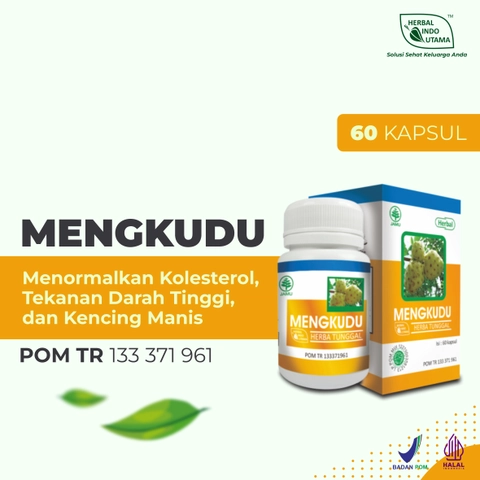 Herbal Indo Utama - Kapsul Mengkudu atasi Kolesterol Tinggi Tekanan Darah Tinggi Diabetes