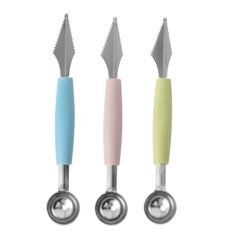 Fafa Store 20 - PISAU UKIR HIAS BUAH BULAT 2 SISI STAINLESS STEEL
