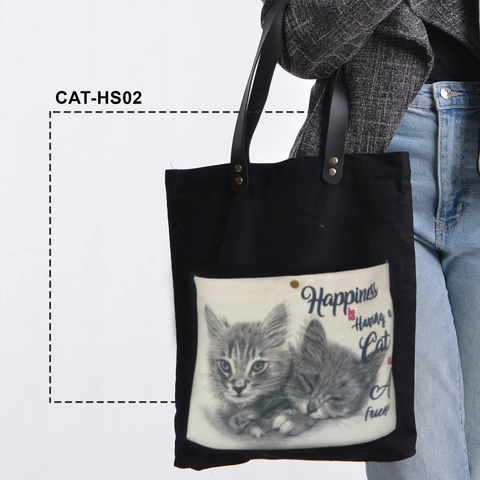 Dewani Totebag Canvas saku Seri CAT 02