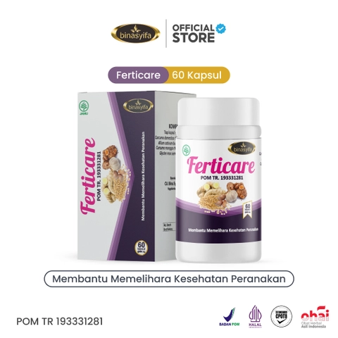 FERTICARE Obat Herbal Promil Penyubur Kandungan Mengatasi Nyeri Haid Tidak Teratur Binasyifa Herbal
