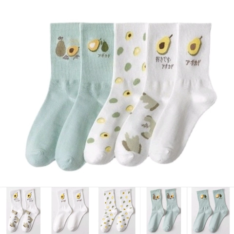 Beatdrop - Kaos Kaki Wanita Motif Avocado Import