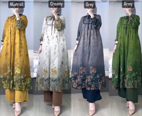 Khisna collection - New collection set tunik Salsabila dengan model yang cantik dan menarik celana panjang kulot