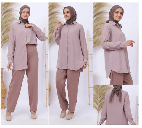 Syahrinda [TA] - Kemeja Blouse Wanita Polos Syahrinda Coksu Milo ukuran Standar Jumbo Bigsize