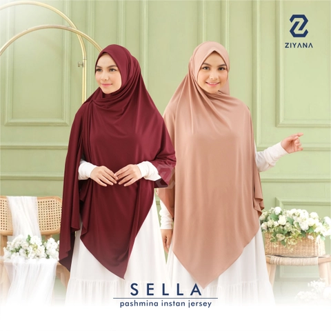 Ziyana Hijab - Pashmina Instan Syari Sella Pastan Jersey Premium