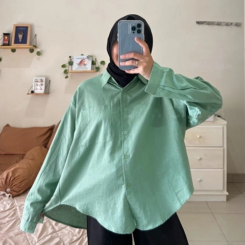 Amha Collection - KEMEJA OVERSIZE LINEN WANITA CASUAL PREMIUM