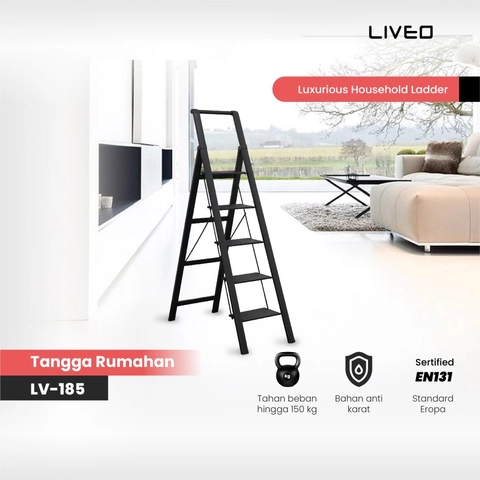 Liveo - Tangga Rumahan Lipat Alumunium LIVEO LV-185 / Ladder 5 Step