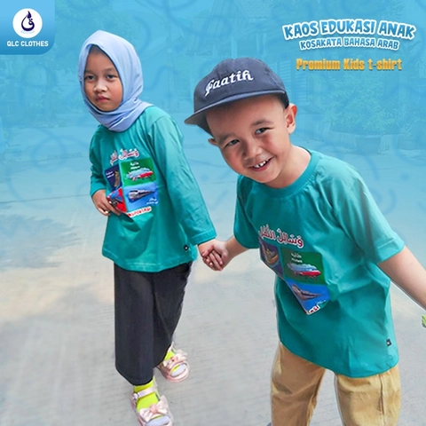 QLC Clothes - Kaos Edukasi Anak Kosakata Bahasa Arab Motif Transportasi 02 Series Lengan Pendek