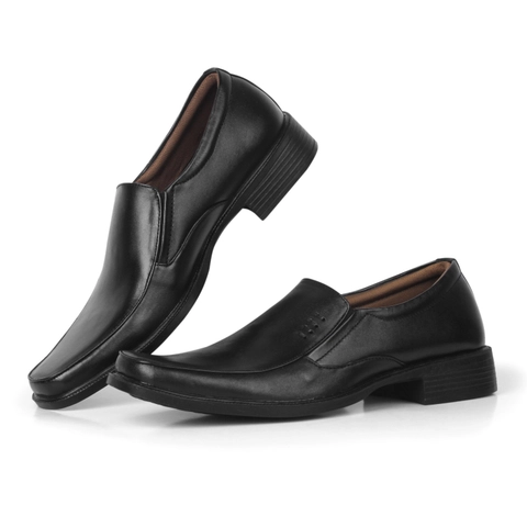RENINE ALZ 91215 Hitam Sepatu Pantofel Pria Kulit Asli