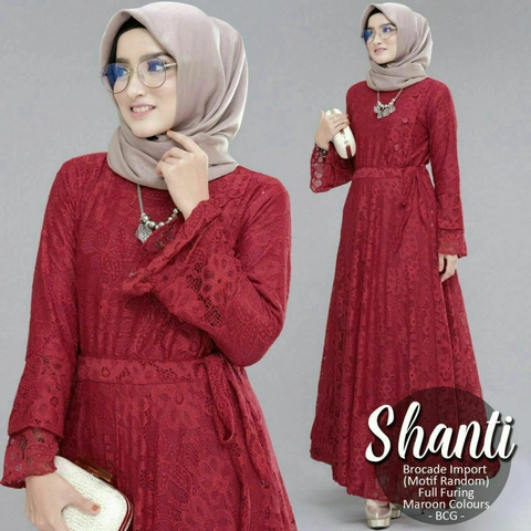 Rambe Batik Indonesia - BIG SALE PROMO RAMADHAN - GAMIS BROCADE SHANTI FULL FURING