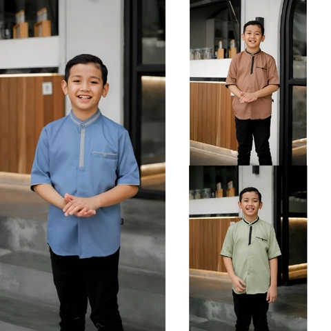 Kois Batik - Baju Koko Anak Pria Lengan Pendek Simpel motif bimaa