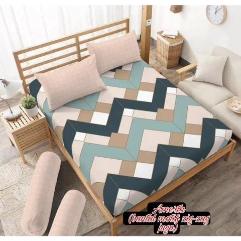 Galeripuko - Amerta zig-zag - Sprei Katun Ukuran 120 Kasur Single