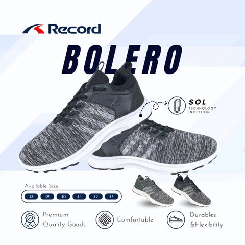 Record - RECORD BOLERO I Sepatu Sneaker PriaI Sepatu Sport I Sepatu Sekolah - Size L (38-43)