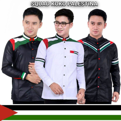 Juragan Kurta - Baju Koko Pria Dewasa Lengan Panjang Motif Palestine