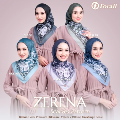 Forall - Forall Hijab - Zerena Jilbab Motif Segiempat Voal Digital Plat Gold
