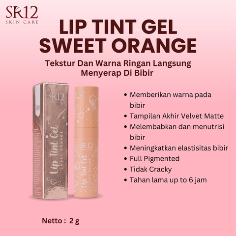 SR12 Jawa Barat - SR12 Liptint Gel Sweet Orange Natural Finish Melembabkan Dan Menutrisi Bibir