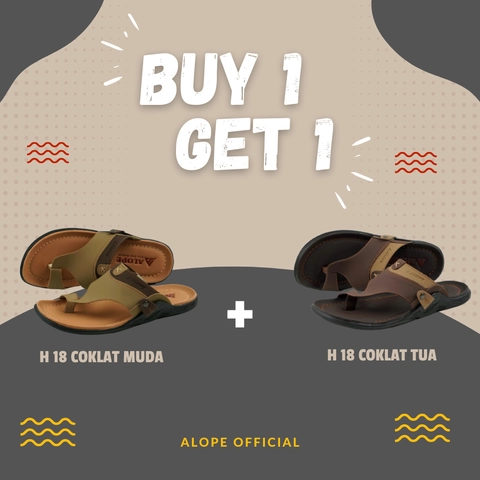 ALOPE OFFICIAL - BUY 1 GET 1 SANDAL ALOPE SANDAL PRIA H 18 KULIT SINTETIS ANTI SLIP