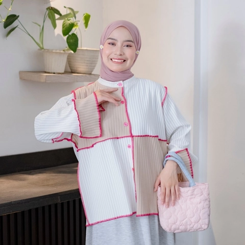 Mybamus - Sherly Top Knit Oversize - Atasan Wanita Kekinian - Outer Knit Lengan Panjang
