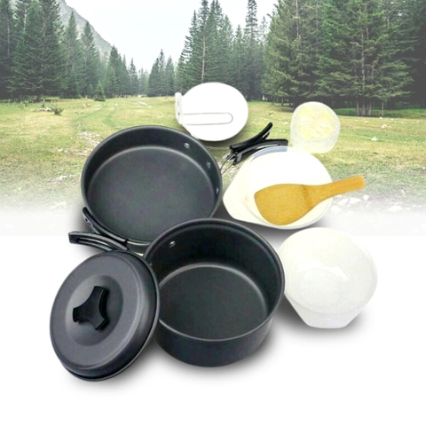 RUMAH RAYA - Panci Masak Cooking Set Outdoor 8 PCS - WH-200