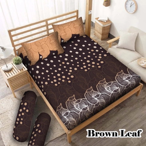 Episopie - Sarung Kasur Busa Brown Leaf