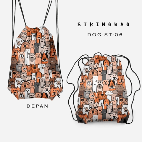 Dewani - Dewani Stringbag Full Print ST-DOG 06 Tas Serut Seri Dog