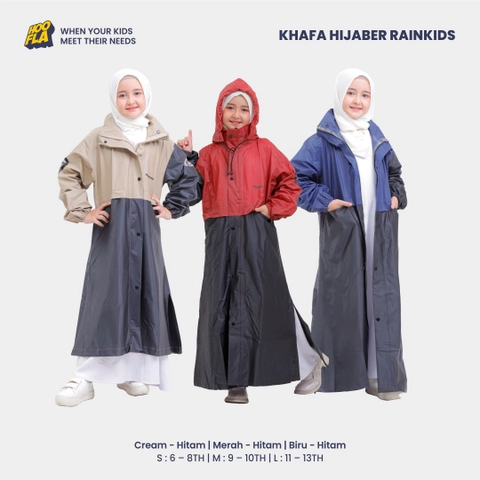 Hoofla - Jas Hujan Gamis Anak Khafa Rainkids Hijaber (KHR)