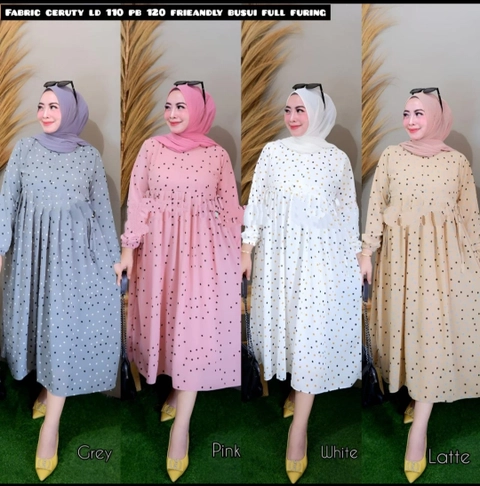 Celin Fashion [TA] - MIDI DRES POLKADOT
