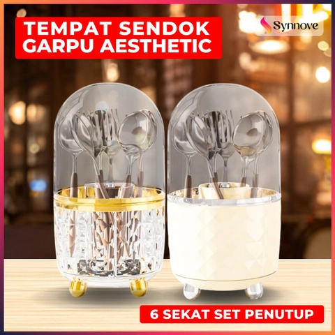 Tempat Sendok Garpu Tertutup Bahan PET Food Grade Tempat Sendok Aesthetic Tertutup