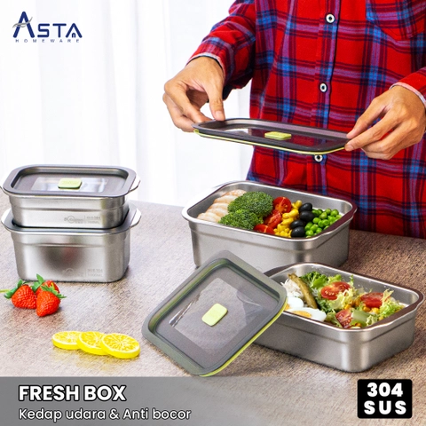 Asta Wadah Penyimpanan Makanan Stainless Steel 304 Food Container Kedap Udara