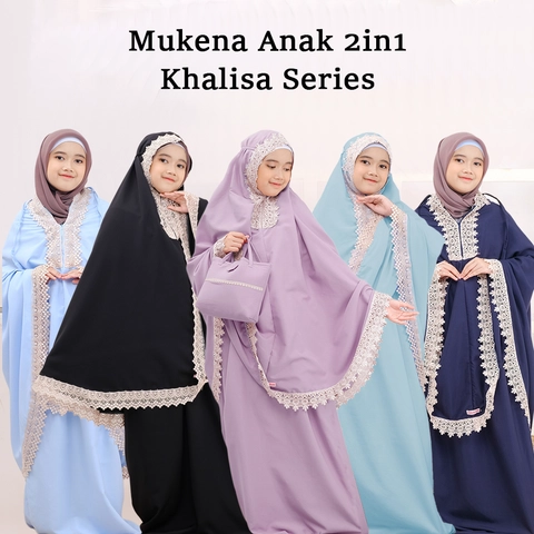 Vivio Kids - Mukena Anak 2 in 1 Resleting Dagu SD SMP Khalisa Series