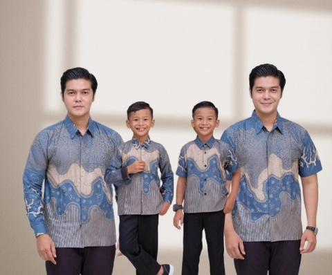 Khisna collection - Batik pria terbaru couplen ayah dan anak bisa dipisah ya motif akar