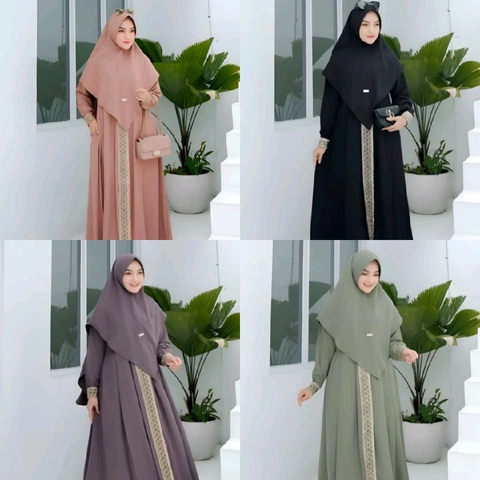 Batik Alfin - New gamis syari i gamis Cantik di variasi Renda model kekinian