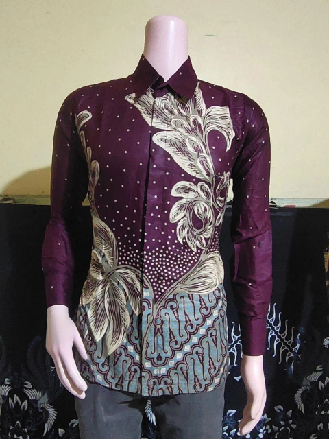 Kois Batik - Kemeja Batik Pria Baju Kerja Kantor Modern Kondangan Motif bunga ag