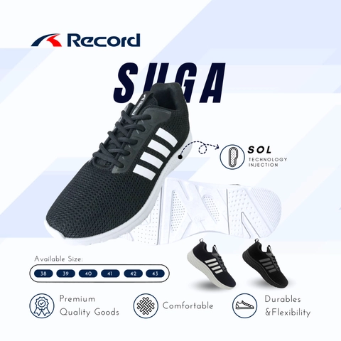 Record - RECORD SUGA I Sepatu Sneaker I Sepatu Sport I Sepatu Pria - Size L (38-43)