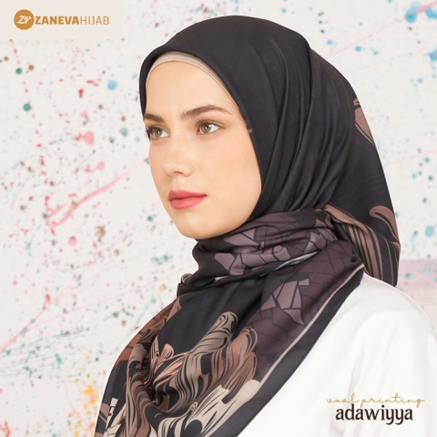 Zaneva Hijab - Hijab Segi Empat Motif Printing Jahit Tepi Haseena Series