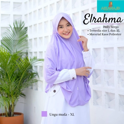 AIZANA MOSLEM FASHION - Jilbab Serut Elrahma Bahan Kaos PE Cantik konomis