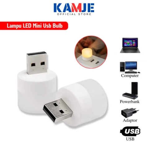 KAMJE Lampu Tidur Kamar Bohlam LED Usb Mini Meja Belajar Baca Emergency Portable KMJ143
