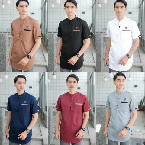 qayd - BELI 1 GRATIS 1 Baju Koko Azzahir Pria Dewasa Bahan Katun Toyobo Ukuran M - XXL