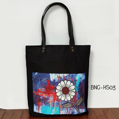Dewani Totebag Canvas saku Seri Bunga 03