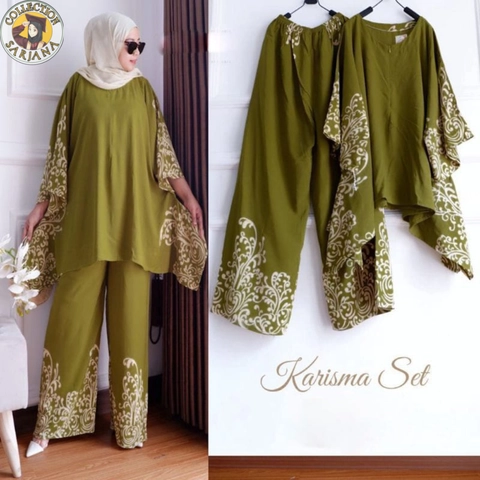 One Set Tie Dye Waka Motif Blirik Semprot Binsa Set - Nensi Set - Mola Set - Najjah Oversize Set