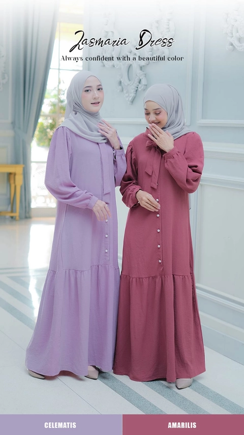 Dzeera - LASMARIA DRESS / gamis polos crincle airflow