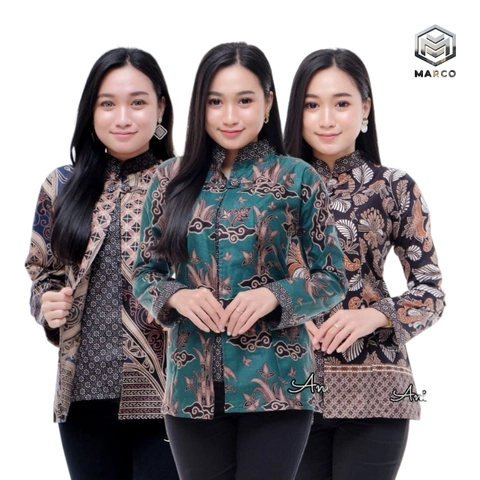 MARCO - Baju Batik Wanita Modern Kantoran Kekinian Monalisa Genes Asli Pekalongan