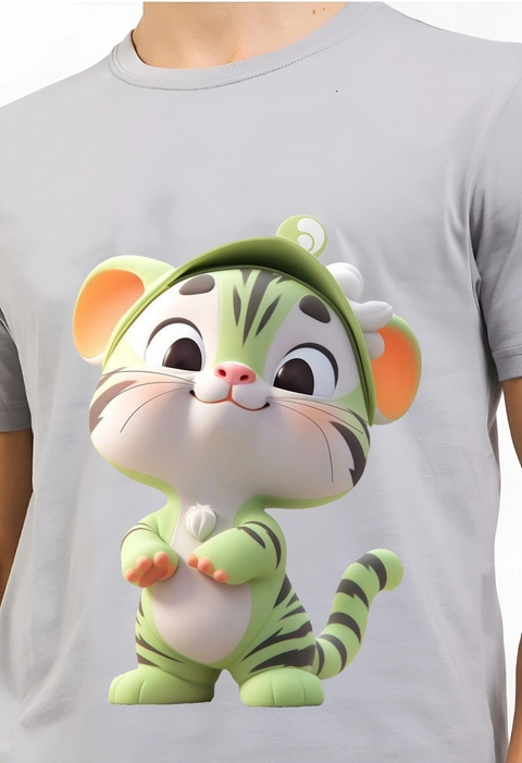 astro - Kaos Pria Gambar 3Dimensi Green Tiger