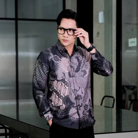 Batik Alfin - Kemejan Batik pria dewasa motif Soang modern terbaru bagus banget