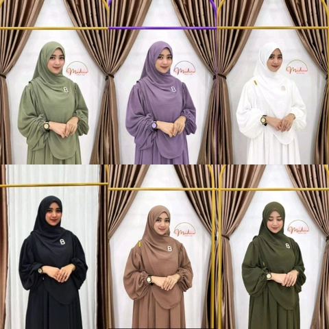 Khisna collection - Gamis syari dewasa free jilbab pasmina oval