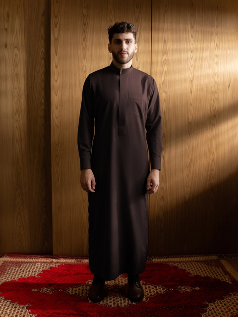 Local Project - Fahd Dark Brown - Jubah Pria Dewasa Gamis Lengan Panjang