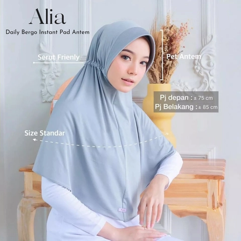 Acla Daily - Jilbab Serut Alia Bergo Instant Tali Jersey Pad Anti Tembem